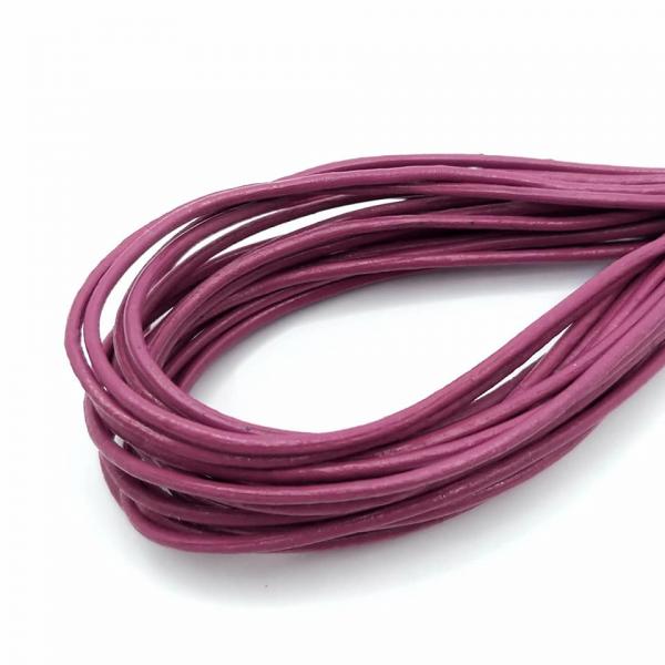 Lederband pink 1,5 mm echt Rindsleder rund Schnur Lederriemen